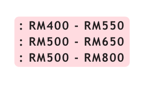 RM400 RM550 RM500 RM650 RM500 RM800