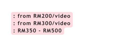 from RM200 video from RM300 video RM350 RM500